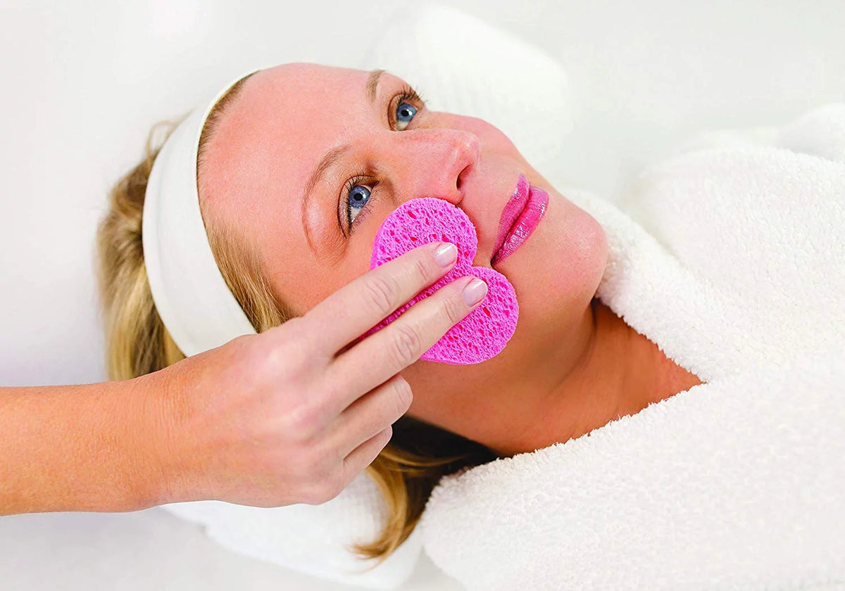 Pink Heart Compressed Cellulose Facial Sponges 75 Count E68098