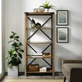 Rustic Oak Wood Media Bookcase R452041