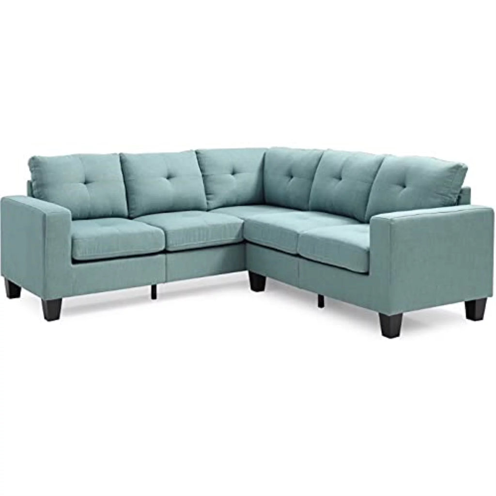 Teal Twill Fabric Sectional O548