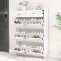 White Narrow 3 Door 2 Drawer Shoe Storage Cabinet I589024