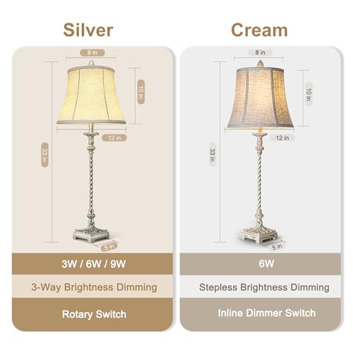 Set of 2 33'' Tall Ivory White Linen Fabric Table Lamps Y63485
