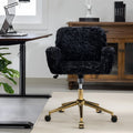 Black Adjustable Swivel Office Chair with Golden Metal Base M13693