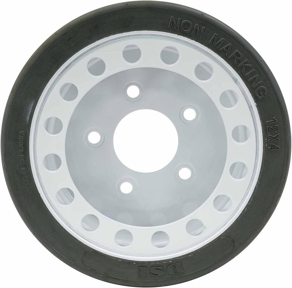 Non-Marking Wheel Assembly with Brake, 12 x 4 Tires, 4 Pack Y5379