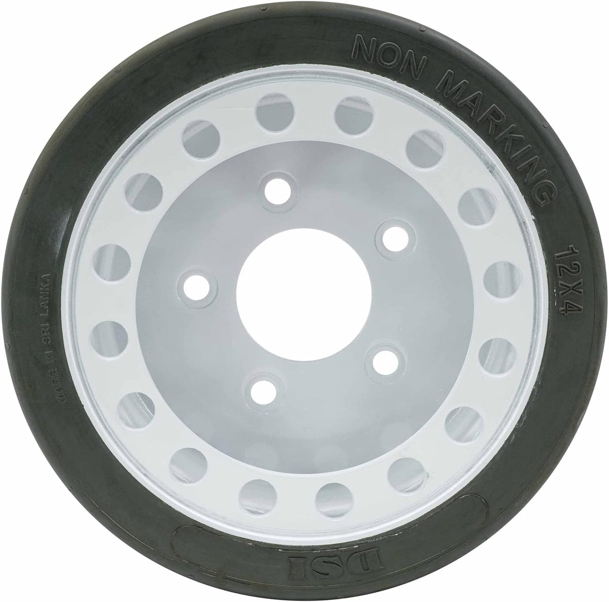 Non-Marking Wheel Assembly with Brake, 12 x 4 Tires, 4 Pack Y5379