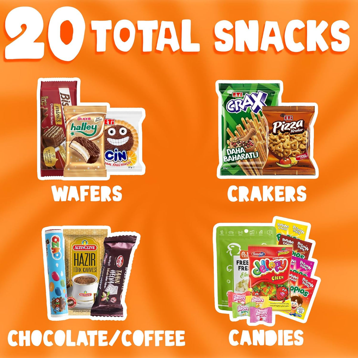 12 Different Snacks Variety Pack with 15+ Pieces Count A60997