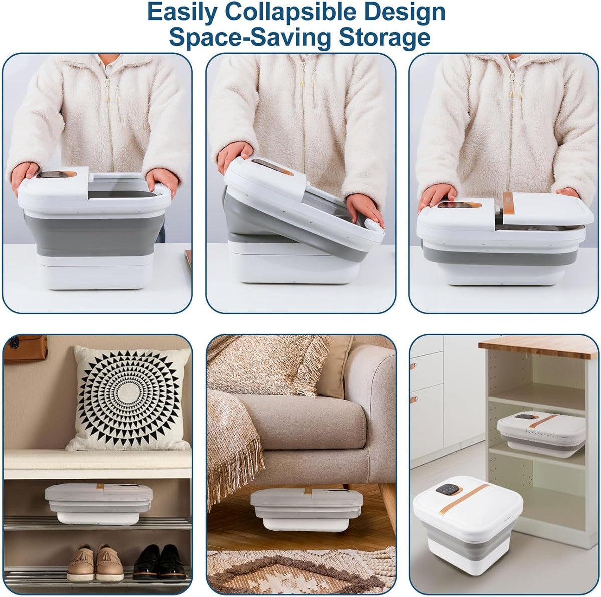 Collapsible Foot Spa Bath with Heat and Massager V236024