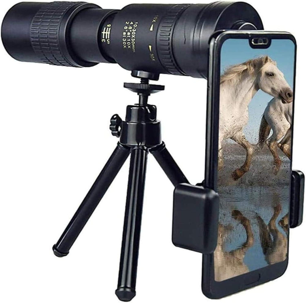 4k 10-300x40mm Super Telephoto Zoom Monocular Telescope with Phone Adapter Tripod J35510