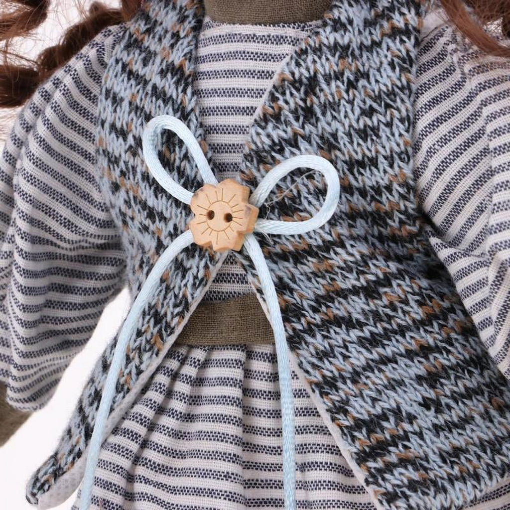 30cm Porcelain Doll Figure with Wood Stand Z37975