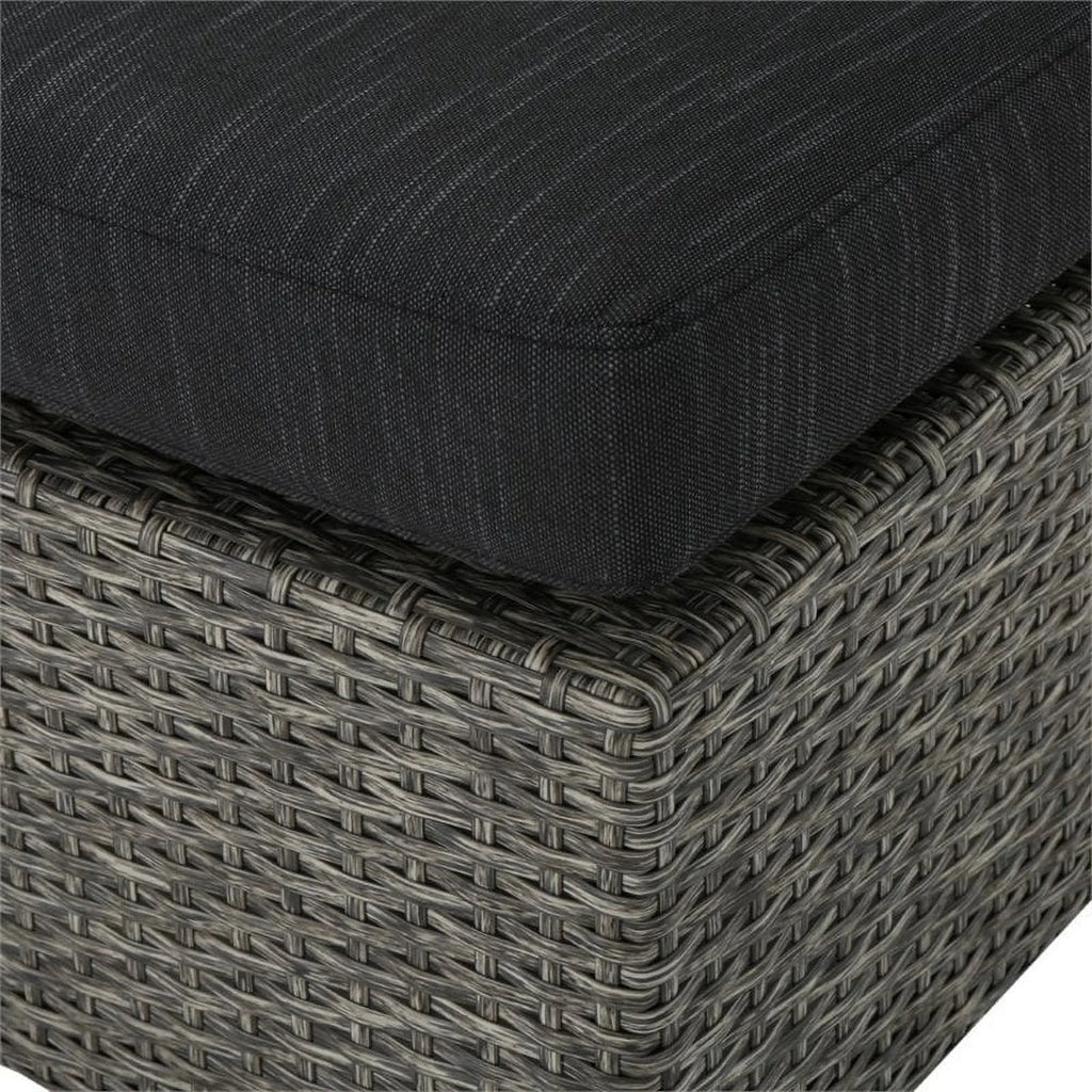 3 Piece Outdoor Wicker Sectional Sofa Set in Black E86455