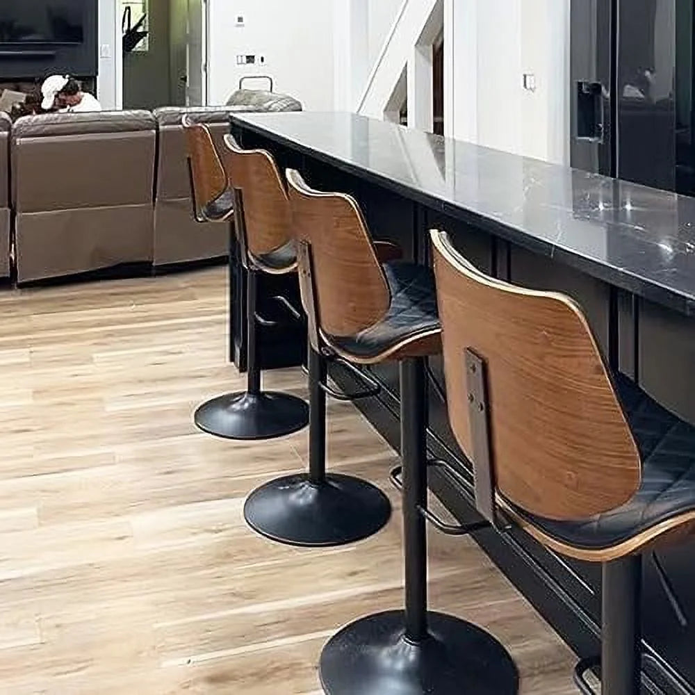 Green Leather Swivel Counter Height Stools Set of 2 B677050