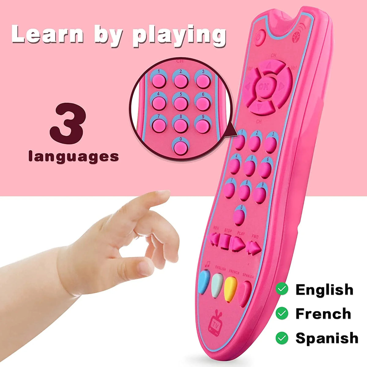 Gray TV Remote Control Toy with Light and Sound R632