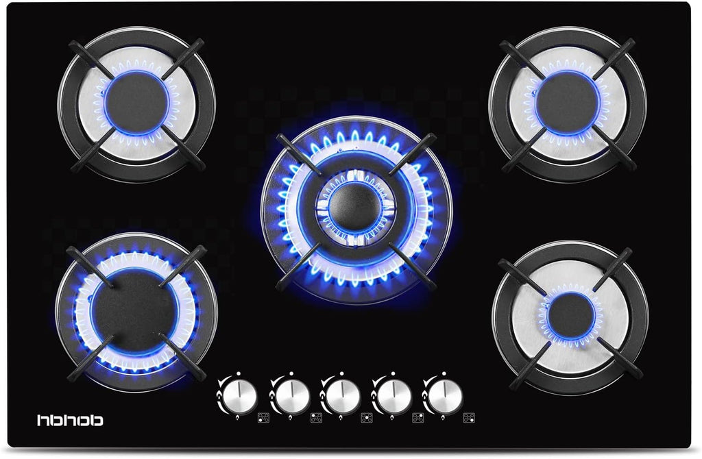 5 Burners Built in Gas Cooktop with Cast Iron Grate A563