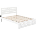 White Solid Wood Queen Bed with Footboard and USB Charger R98170