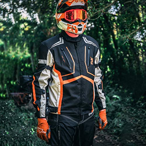 Orange Motorcycle Jacket with Cordura Fabric and Armor Foam Padding H259