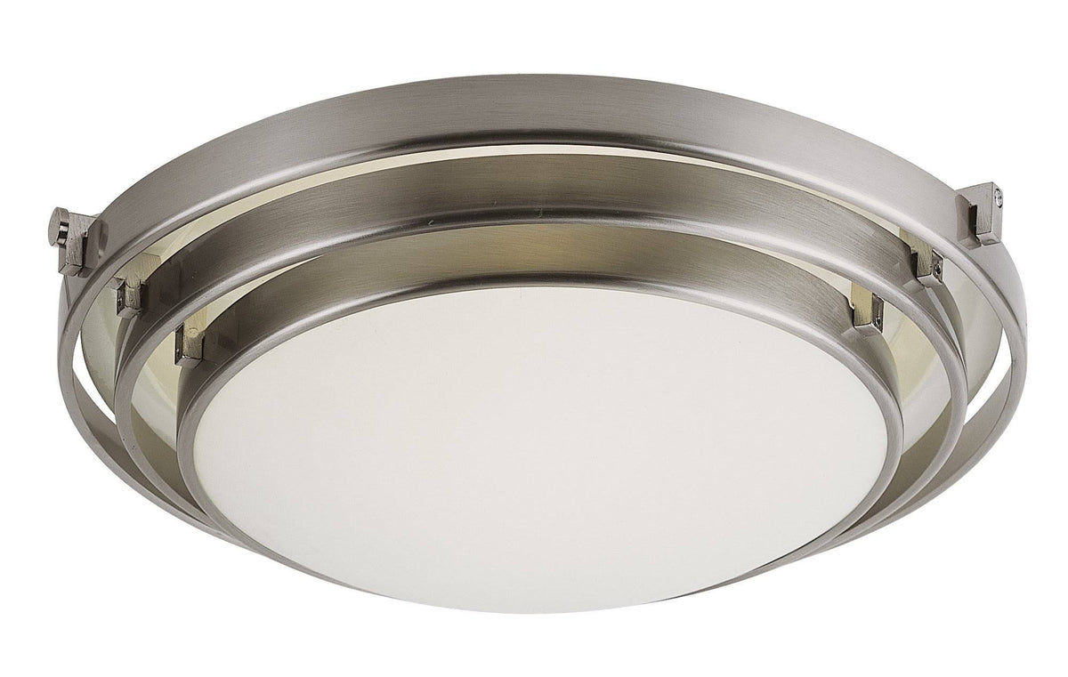 Brushed Nickel 1-Light Flush-Mount Z124