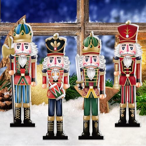 Christmas Wooden Nutcracker Table Centerpieces 4Pcs W70325