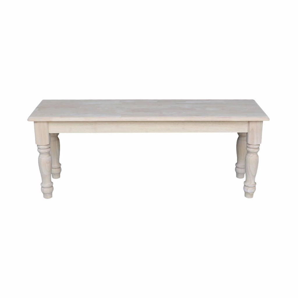 Unfinished Farmhouse Bench U39582