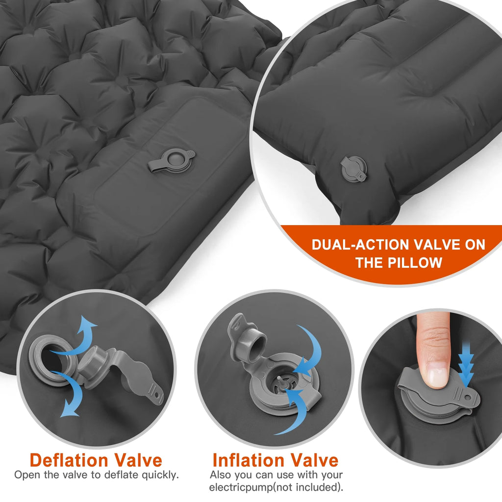 Ultralight Inflatable Camping Sleeping Pad with Pillow E781185