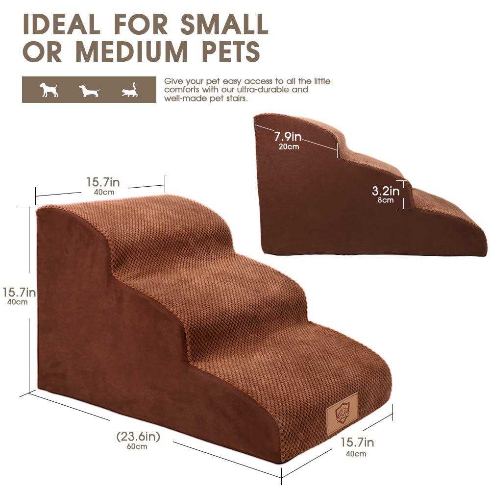 3 Tiers Non-Slip High Density Foam Dog Steps H39841