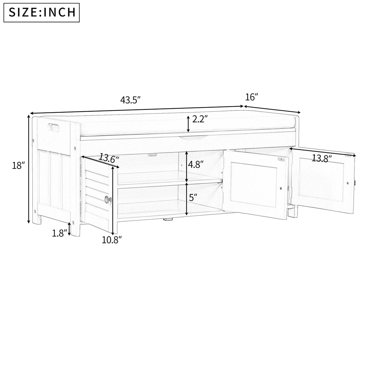 Blue Storage Bench R48363