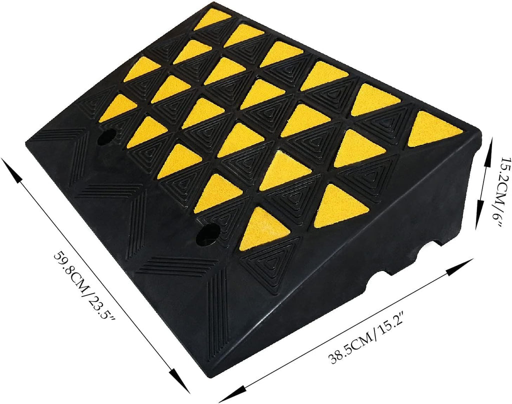 6 inch Rise Rubber Curb Ramp 23.5-in Width Non-Slip Heavy Duty Driveway Curb Ramps M9787