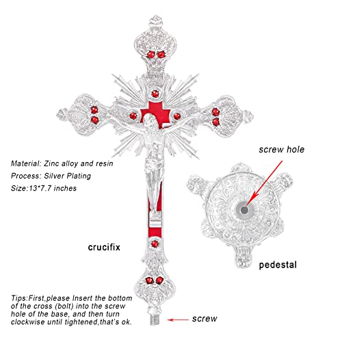 Golden Metal Standing Crucifix Jesus Cross N251