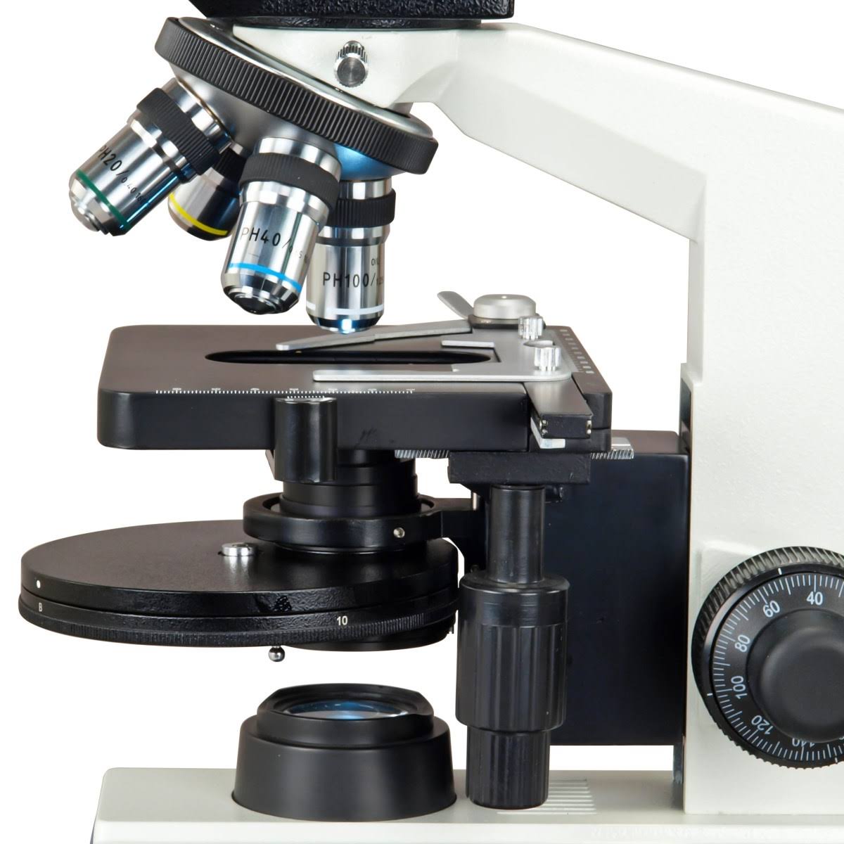 40X-2500X LED Trinocular Compound Microscope with Phase Contrast Kit C2313