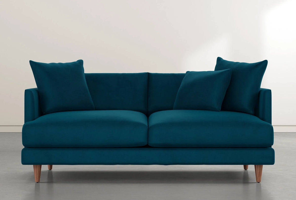 Teal Blue Velvet Sofa J15179