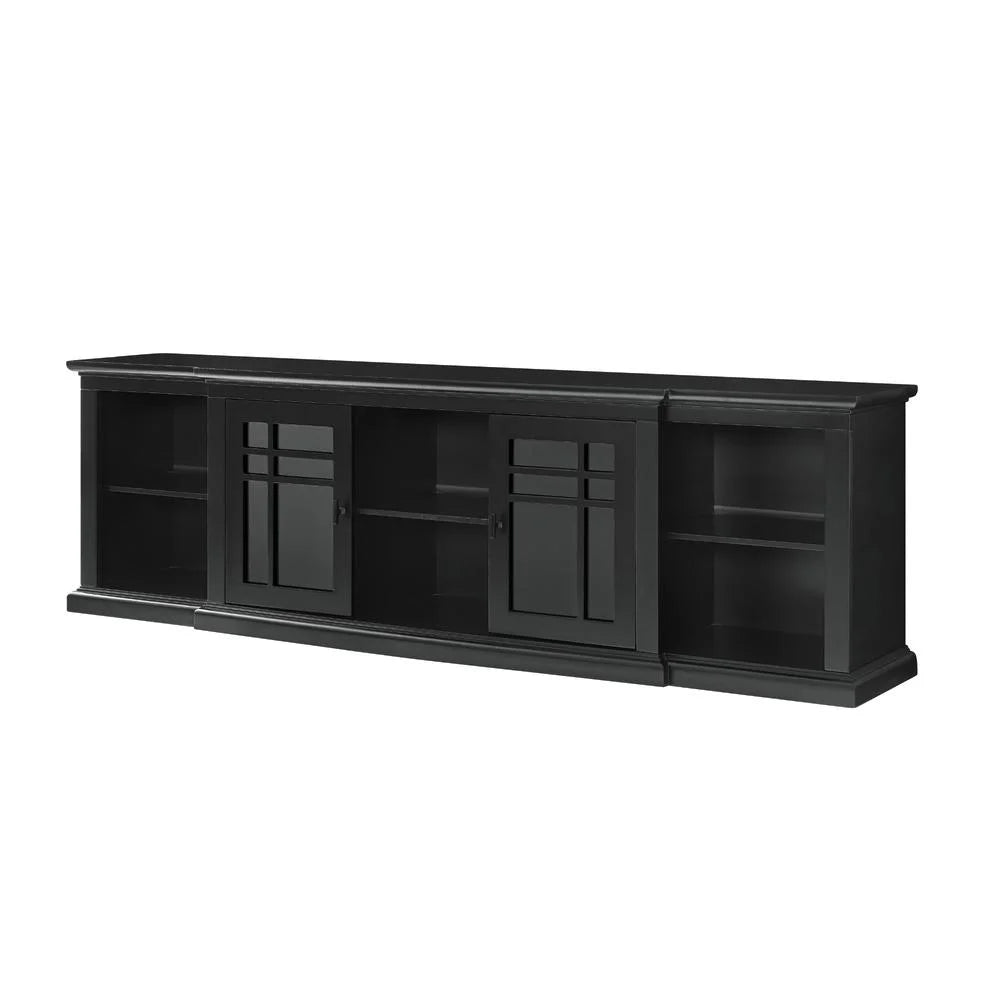 80" 2 Door Black Wood Console R7162