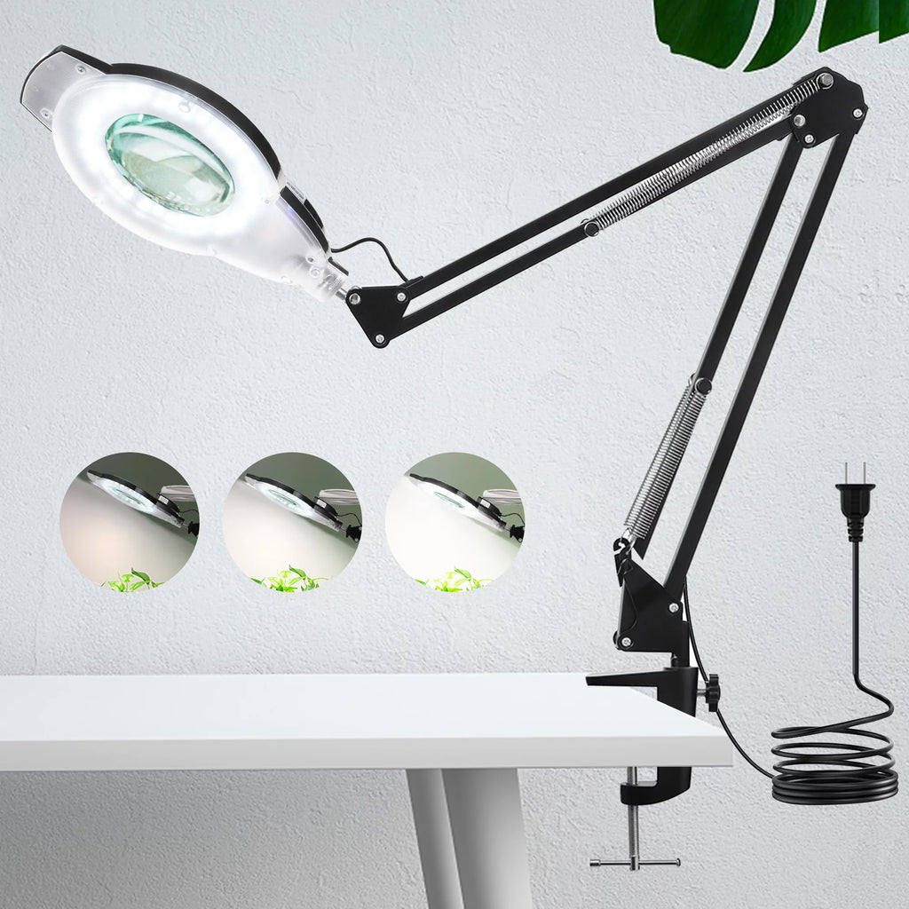 5-10X LED Magnifying Desk Lamp with Clamp H29818