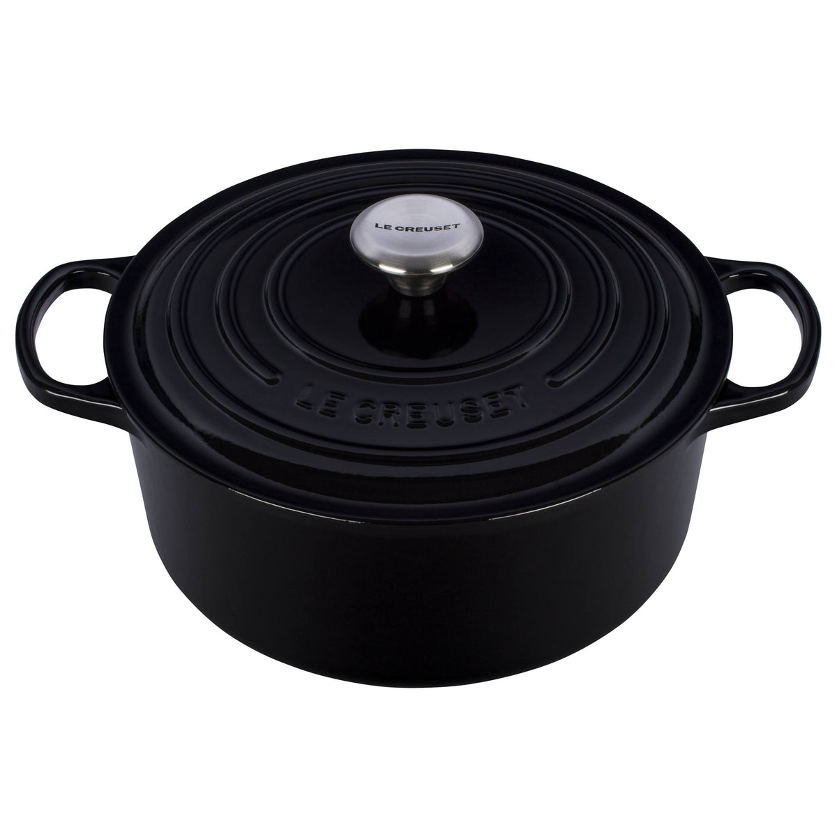Black 5.5 qt Cast Iron Round Dutch Oven L680
