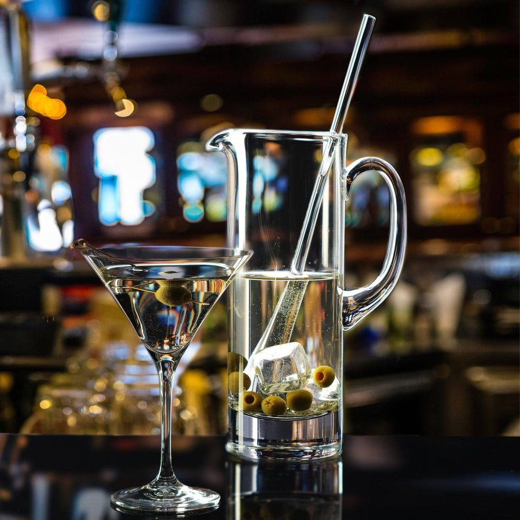Handmade Glass Martini Pitcher and Stirrer 30oz Q188