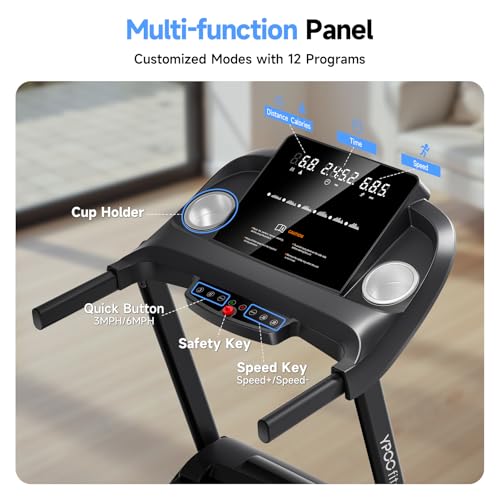 Auto Foldable Treadmill with Incline, 300 lbs Weight Capacity H919107