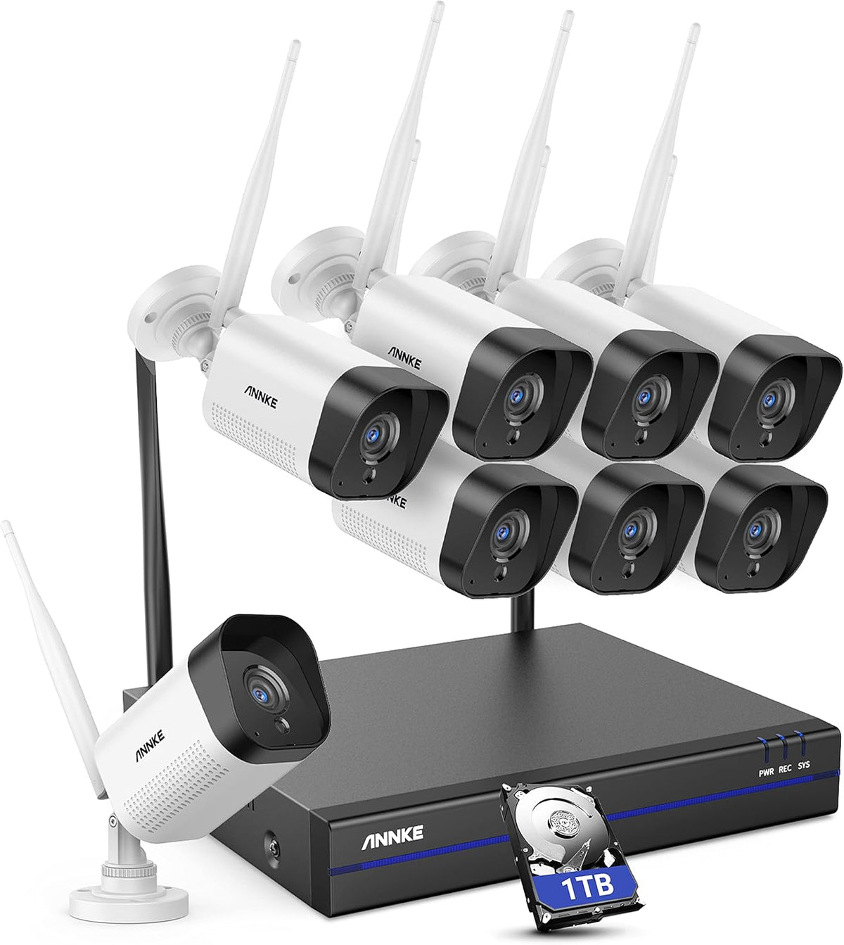 8CH Wireless Security Camera System with 1TB Hard Drive D3195