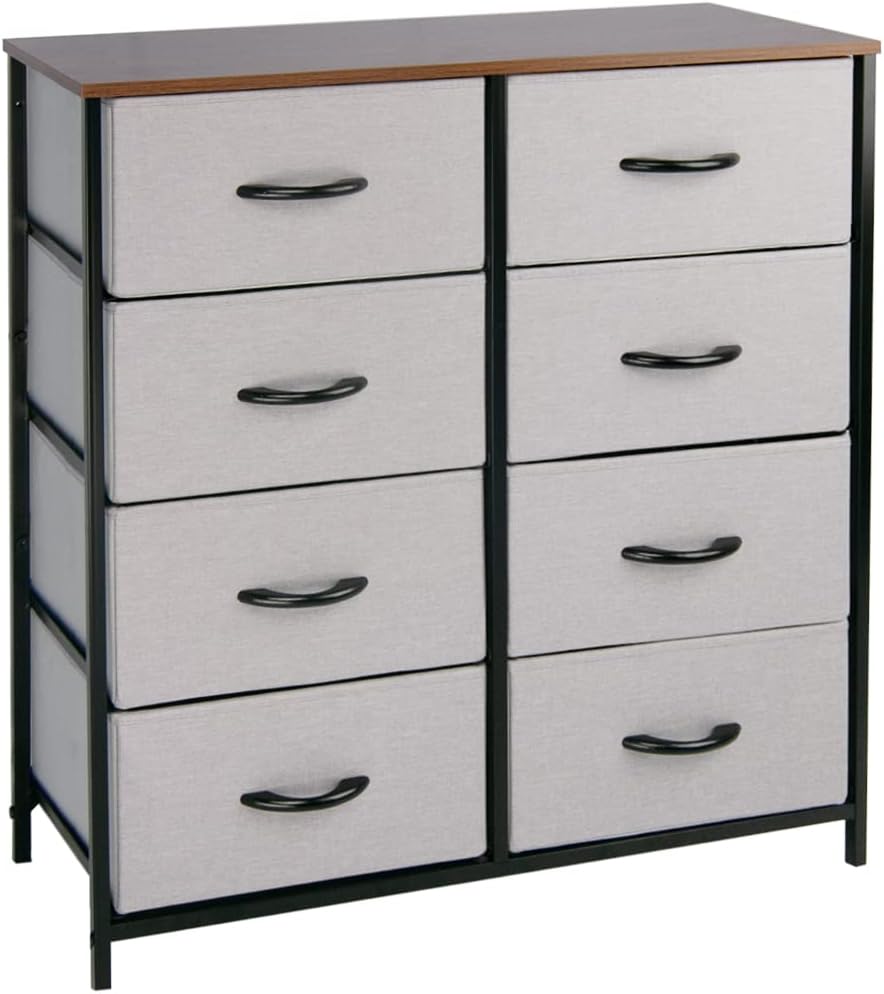 Rustic Brown Fabric 4 Drawer Storage Dresser T637
