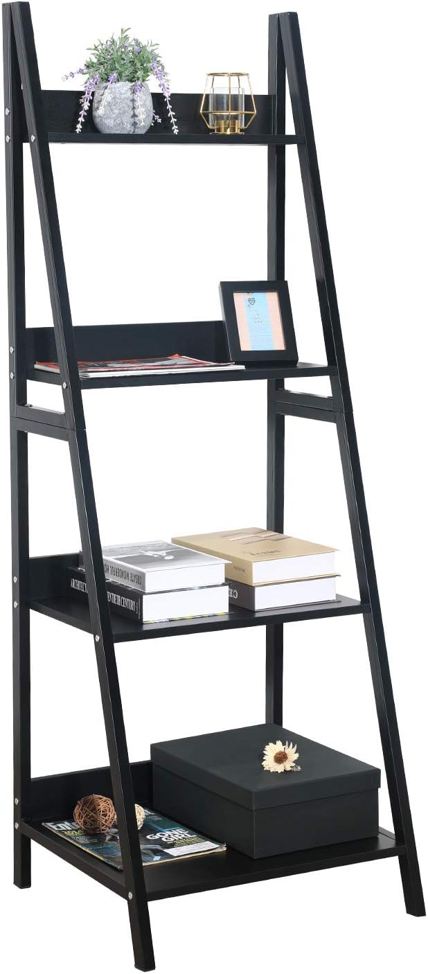 4 Tier Walnut Ladder Shelf Bookshelf Z711731