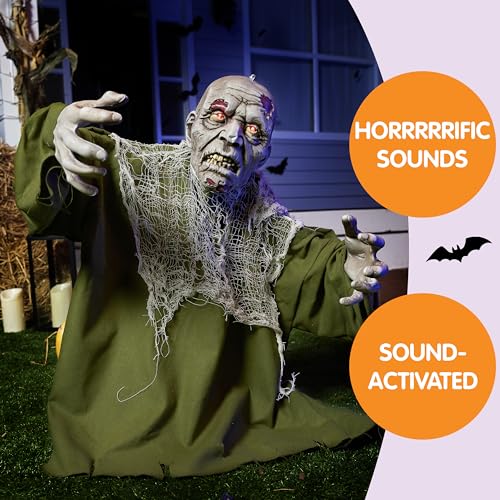 Animated Zombie Groundbreaker Halloween Decoration with Movable Arms I317