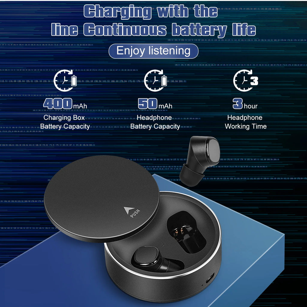 True Wireless Earbuds IPX5 Waterproof Touch Control with Mic Black D654