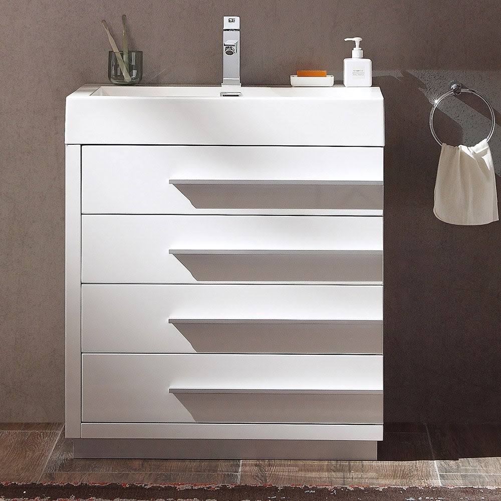 Gray Oak Bathroom Cabinet with Integrated Sink Y88136