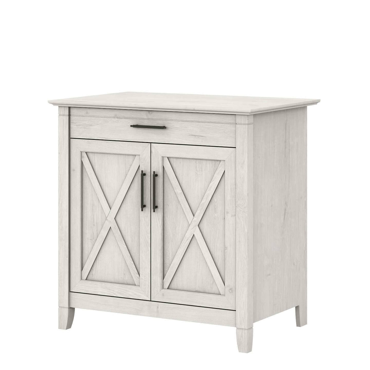 Pure White Oak Secretary Desk with Keyboard Tray and Storage Cabinet X956776