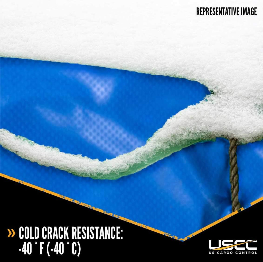 18 Ounce Blue Lumber Tarp with 4 Foot Drop and Flap H2517