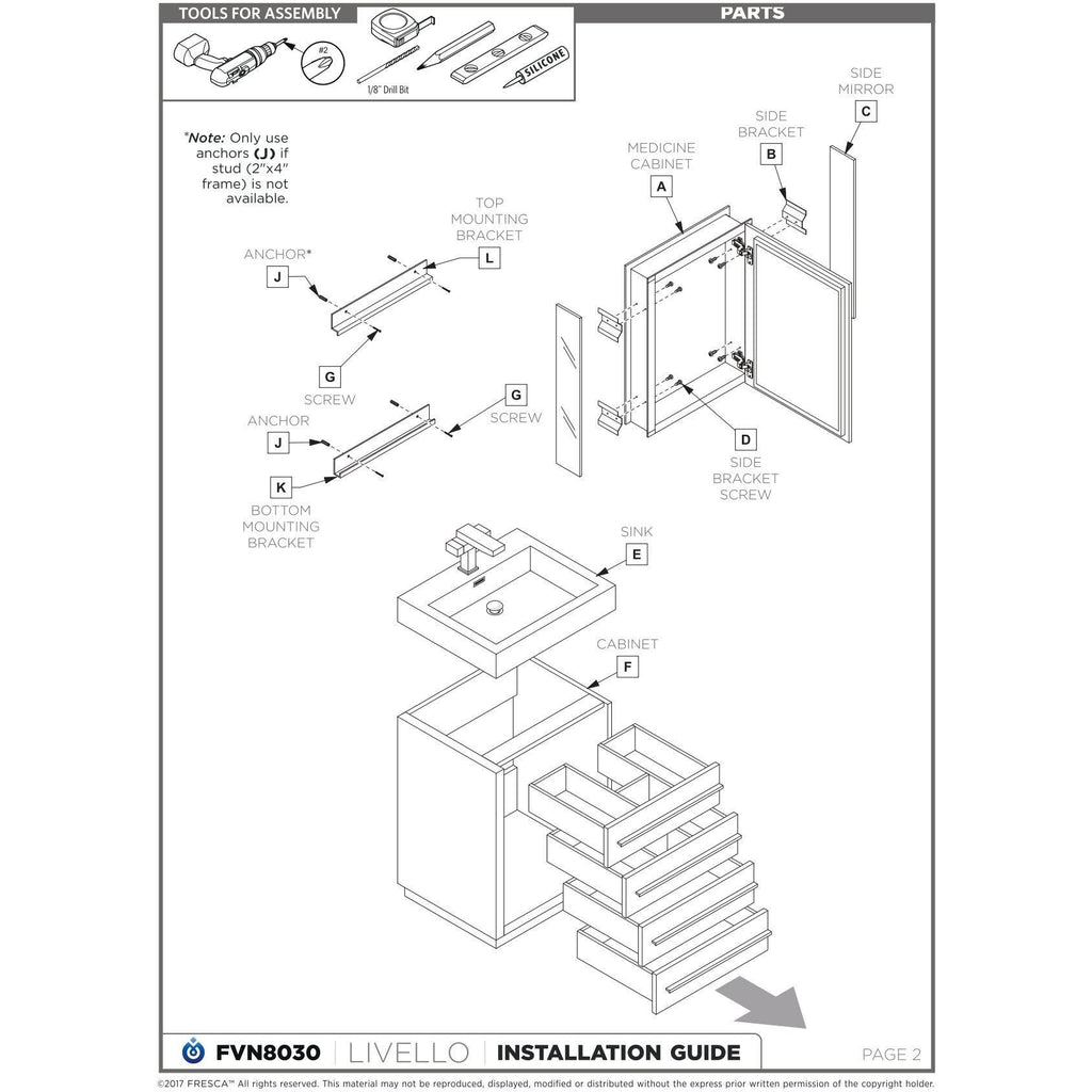 Gray Oak Bathroom Cabinet with Integrated Sink Y88136
