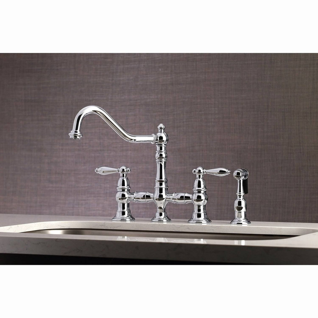 Polished Chrome Kitchen Faucet with Side Sprayer N919705