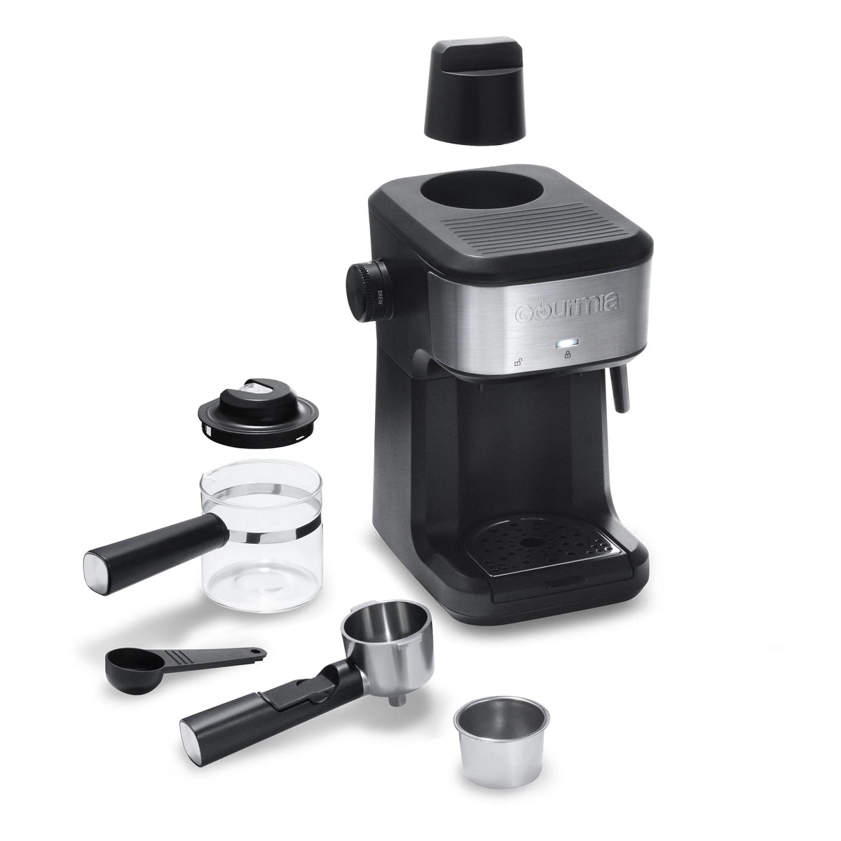 Steam Espresso, Cappuccino, and Latte Maker with Frothing Wand V58959