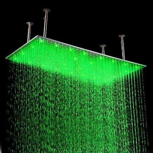 Oil Rubbed Bronze Ceiling Mount Rainfall LED Shower Head with Shower Arm F54249