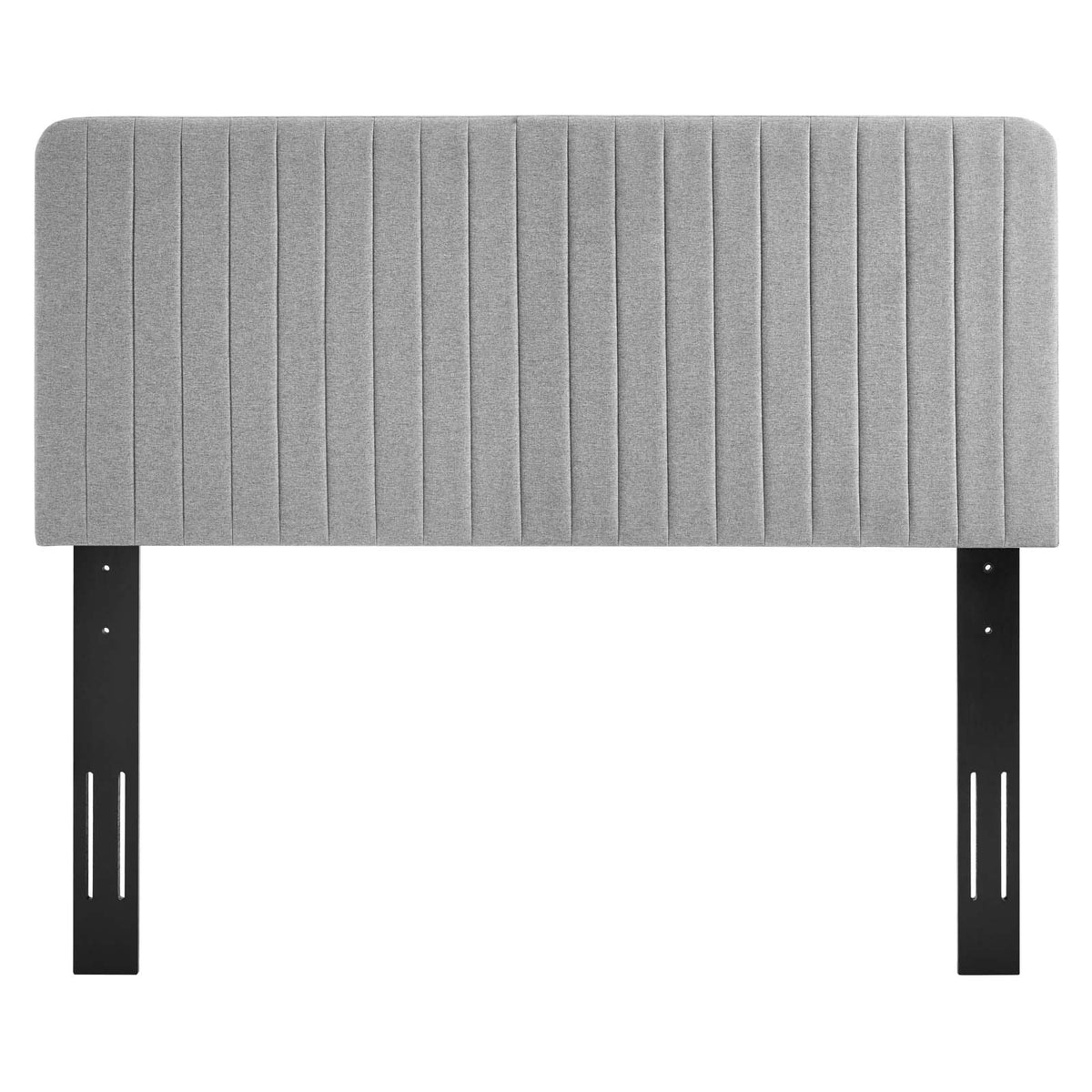 Light Gray Tufted Upholstered Fabric King Headboard M549961