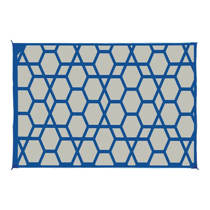 Blue Geometric RV Patio Mat W7476