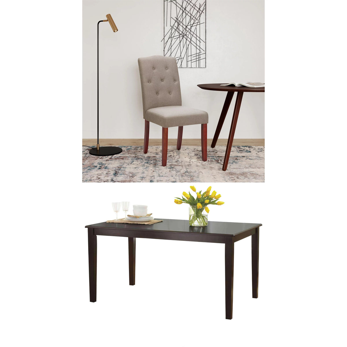 5-Piece Dining Set with Upholstered Chairs K469