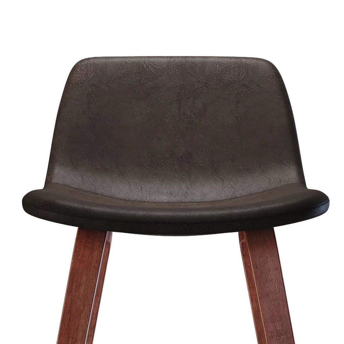 26" Counter Stool Set of 2 Distressed Brown Faux Leather Y771
