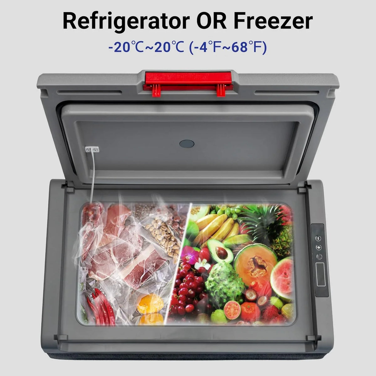12V 50L Portable Car Refrigerator Freezer with Wheels Z658925